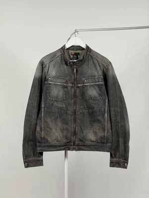CHAQUETA DE MEZCLILLA DIESEL para hombre talla XL café corredor motociclista lavada negra años 90 vintage Foto 1 de 4