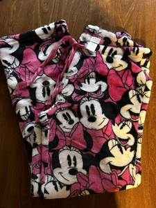 Damen Minnie Mouse Disney Fleece Pyjama/Lounge Hose Rosa Kordelzug Gr. L - Bild 1 von 4