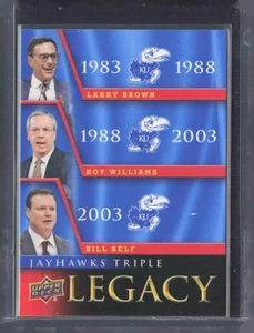 Larry Brown Roy Williams Bill Self 2013 Upper Deck Kansas Jayhawks Triple Legacy - Picture 1 of 2