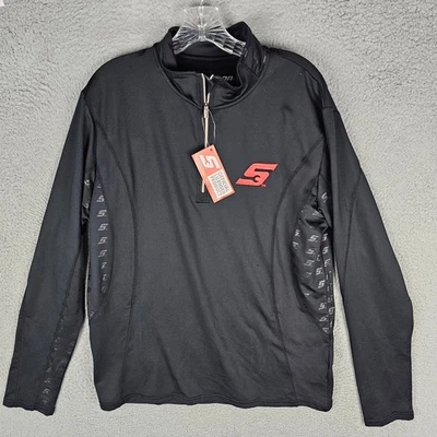 Chaqueta Pullover Snap-On 1/4 Grande Negra Roja Logo Ligera Cuarto Cremallera Foto 1 de 4