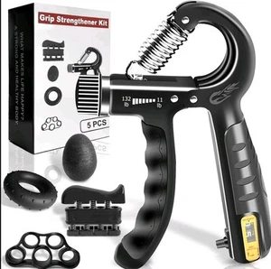 Grip Strength Trainer Kit (5 Pack), Adjustable Resistance Hand Grip Strengthener - Picture 1 of 6