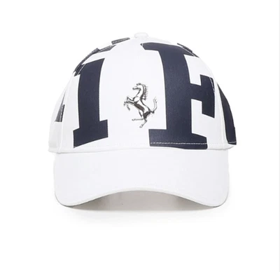FERRARI MAXI GRAPHIC METAL PRANCING HORSE CAP / WHITE HAT - Image 1 of 4