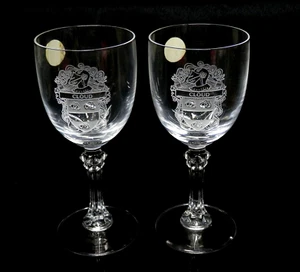 Escudo de armas SANSON Copas Cristal Vino Copas Apellido CRESTA Familiar NUBE - Imagen 1 de 8
