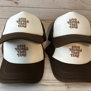 4 sombreros de colección Good Things Take Time camionero malla gorra snapback ajustable para hombre - Imagen 1 de 10