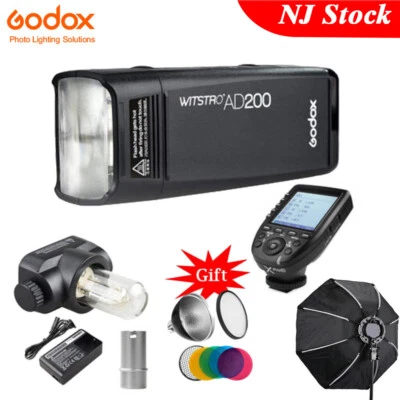 US Godox AD200 2.4G TTL HSS Camera Flash 65cm Octagon Softbox Xpro Trigger Kit - Image 1 of 4