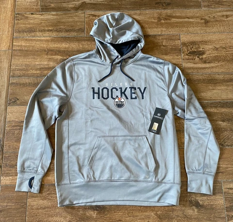 EDMONTON OILERS "47 FORWARD NHL Men's XL PULL OVER Hooded Sweatshirt GREY HOODIE Cover