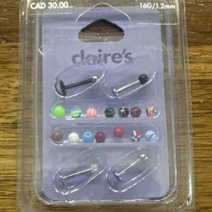 16g Stud Piercing Labret Lip Monroe Madonna Medusa Ashley Cheek Tragus Claire’s - Picture 1 of 6