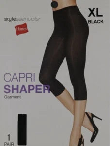 0-001   NWT Women's STYLE ESSENTIALS HANES Capri Shaper Blk-GREAT GIFT! - Picture 1 of 3