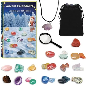 Gemstone Advent Calendar 2024, Crystal Advent Calendar for Kids with 24 Gemst... - Picture 1 of 1