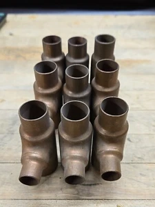 9pc Lot 1 "x 3/4" x 1/2" Copper Reducing Tee - Picture 1 of 3