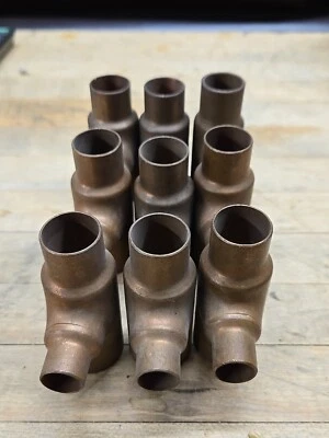 9pc Lot 1 "x 3/4" x 1/2" Copper Reducing Tee  - Image 1 of 3