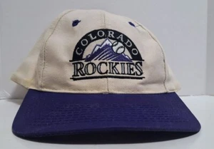 VINTAGE 90S LOGO 7 MLB LICENSED COLORADO ROCKIES EMBROIDERED SNAPBACK CAP HAT - Picture 1 of 9
