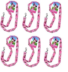 Disney Minnie Mouse Pin Bowtique Rosa Llavero Comercio Cordón 18" - Paquete de 6 - Imagen 1 de 1