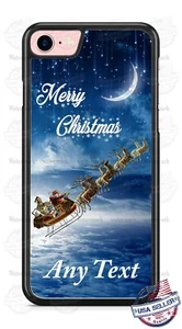 Handyhülle Weihnachten Santa fliegt auf Schlitten Nachthimmel für iPhone Samsung - Bild 1 von 10