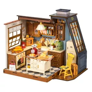 Rolife DIY Miniature House Baking Kitchen Dollhouse Kit LED Light New Gifts - Picture 1 of 11