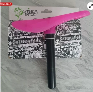 Stinky Bitz All in one BMX Saddle Seat And Post Bright Pink 25.4mm - BRAND NEW - Picture 1 of 1