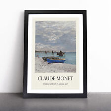 The Beach At Sainte Adresse By Claude Monet Wall Art Print Framed Canvas Picture