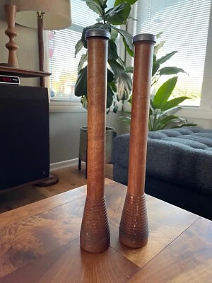 PAIR - Vintage WOOL SPINDLES used at Pendleton Wool Factory - Industrial Salvage - Image 1 of 4