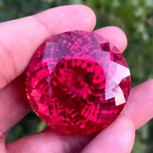 200 Ct Natural Pink Ruby Round Cut Certified Loose Stunning Gemstone 5AIW - Picture 1 of 5