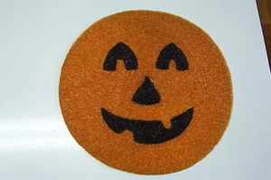Halloween Jack O' Lantern No Stem Beaded Placemat Charger Centerpiece New - Picture 1 of 1