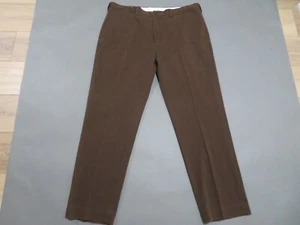 Vtg Polo Ralph Lauren Pants Mens 40x32 Brown Preston Straight Flat Front Pony - Picture 1 of 9