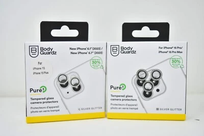 Bodyguardz Pure 3 Camera Lens Protector for iPhone 15/15 Pro/15 Plus, 15 Pro Max - Image 1 of 2