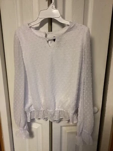 IZ BYER Girls White Knit & Lace Top - XL (16) - Picture 1 of 3