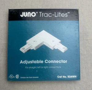 Juno Trac-Lites Adjustable Connector R24WH White Finish - Picture 1 of 6