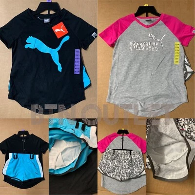 Conjunto corto PUMA (Talla M 8/10) activo de 2 piezas para niñas (1 camisa 1 corto) Puma negro Foto 1 de 4