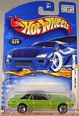 2002 Hot Wheels #29 First Editions 17/42 68 COUGAR Green Gloss Black Roof w/5 Sp - Image 1 of 4