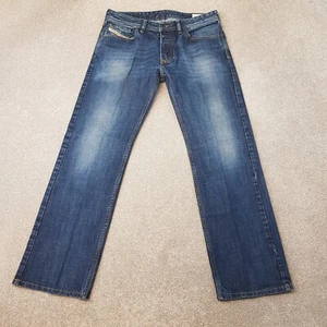 Diesel Mens Jeans 30x30 Blue Larkee 0074W Regular Straight Button Denim Wash W30 - Imagen 1 de 12
