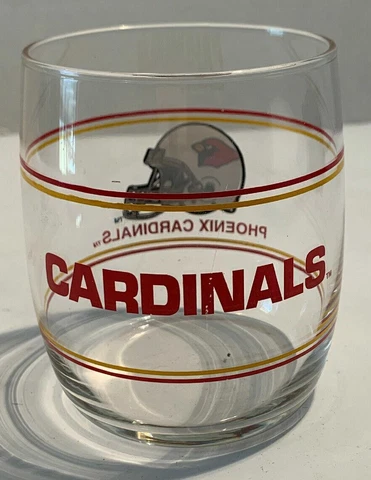 VINTAGE PHOENIX CARDINALS NFL FOOTBALL GLASS CLASSIC STYLE ROCKS GLASS RARE Cover