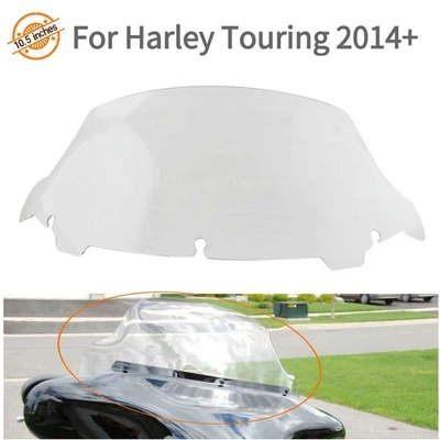 10.5" Clear Windshield For Harley Touring Street Glide Electra Glide Ultra 14-22 - Image 1 of 4