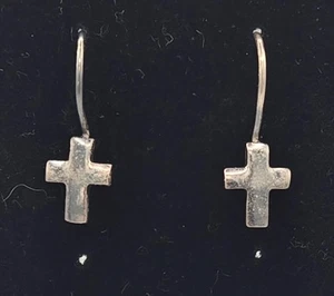Silpada Sterling Silver 925 Vintage Cross Drop Earrings - Picture 1 of 6