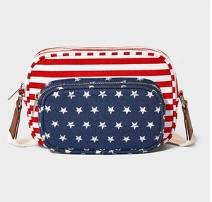 Mad Love Americana Camera Cross Body Bag/Red, White & Blue - Picture 1 of 9