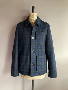 Chaqueta John Lewis Chore Para Hombre Talla XL Verde Azul Utilitario Trabajador Cuadros Lana - Imagen 1 de 13