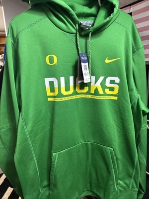 Moletom com capuz Oregon Ducks Nike masculino em campo Thermafit tamanho XL verde logotipo oficial - Imagem 1 de 4