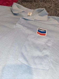 Camisa de Trabajo Vintage Union Made Años 80 CHEVRON Gasolinera Bolsillo Aceite Automático M Unitog - Imagen 1 de 13