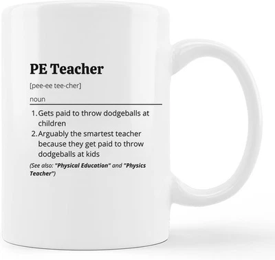 Caneca engraçada para professor PE – presente de apreciação de fim de ano para treinador ou treinador de academia - Imagem 1 de 2