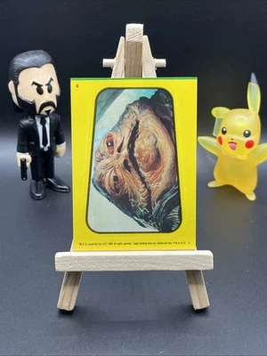 Tarjeta adhesiva amarilla Jabba the Hutt #4 1983 Topps Star Wars ROTJ Foto 1 de 2