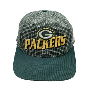 Vintage Green Bay Packers Logo Athletic Strapback Hat Osfa 90s Nfl Plaid - Picture 1 of 5