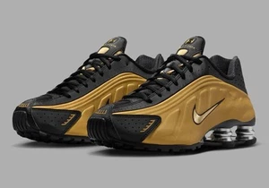 Nike Shox R4 Black/Metallic Gold Men’s Size US 10.5 (12W) Casual Sneakers New✅ - Picture 1 of 8