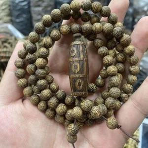 Collar de madera de agar colgante Guanyin cadena de cuentas de 8 mm 108 pulsera unisex - Imagen 1 de 5