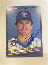 1986 Donruss Billy Jo Robidoux Autographed Card #515 Milwaukee Brewers A-12