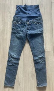 Maternity Jeans TOP SHOP Blue Medium Leigh UK10 L26" Waist 30" Trousers Pants - Picture 1 of 10