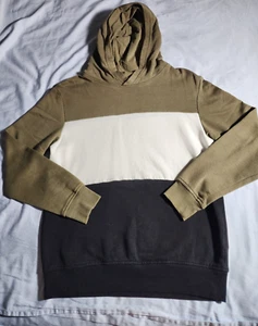H&M Hoodie Jungen Größe 12-14Y grün weiß blau Colorblock Sweatshirt Handwärmer - Bild 1 von 15