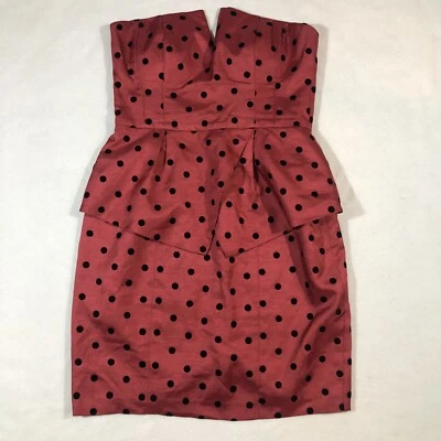 Vestido Anthropologie Mujer 4 Ali Ro Lunares Retro Peplum Años 80 Cóctel Formal Foto 1 de 4