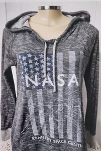 Techstyles Unisex Sz.S/M NASA Kennedy Space Center Hoodie EUC Cotton Blend Gray  - Picture 1 of 8