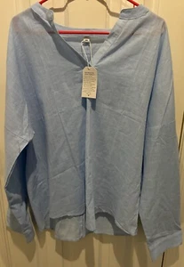 Blaue Langarmbluse 2XL von Aljok.com - nie getragen sehr schön - SPAREN SIE GROSS! - Bild 1 von 3