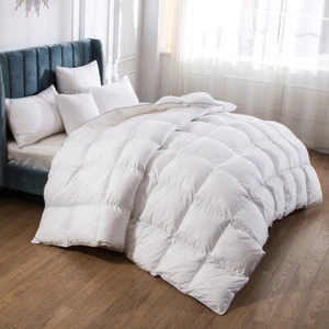 Schneemann Queen-Size leichte Daunendecke 100 % Baumwolle maschinenwaschbar weiß - Bild 1 von 7